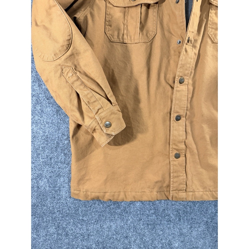 Dickies Duck Canvas Work Shirt Jacket Shacket Mens L Brown Quilted Lined Hunting - Picture 3 of 16